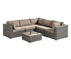 Baidani Garten Lounge Garnitur Rundrattan, Vacation Select, taupe, 240 x 240 x 62 cm, 13a00010.90007