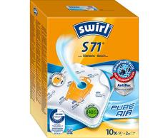 Swirl S 71 MicroPor Plus Staubsaugerbeutel für Siemens, Bosch Staubsauger | Anti-Allergen-Filte | 10 Stück inkl. 2 Filter