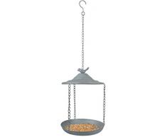 Esschert Design Grey Metal Futterhaus, hängend, aus dem Material „Metall“, 21,8 x 21,8 x 30,0 cm