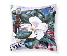 Carolines Treasures 1009PW1414 Dekokissen aus Leinenstoff, Barqs und Magnolie, groß, Mehrfarbig