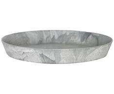 Artstone Untersetzer rund, frostbeständig und leichtgewichtig, 30 x 4 cm, grau