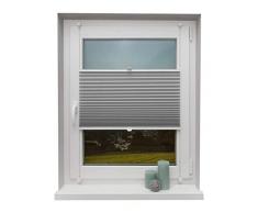 Beyond Drape Plissee Silber 100x130 cm verspannt ohne Bohren Klemmträger bis 27mm Fertigplissee Sichtschutz