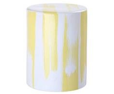 Safavieh Reed Drinnen und Draußen Gartenhocker, Gelb/Weiß