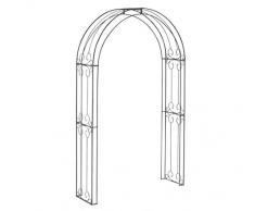 Dehner Rosenbogen Ornamento, ca. 210 x 39 x 120 cm, lackiert, feuerverzinkt, dunkelgrau