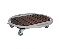 WAGNER Pflanzenroller - Venezia ((Ø) 50 x (H) 9,1 cm, Holz, braun)