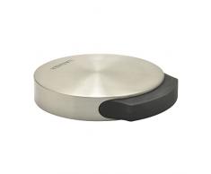 WAGNER Design-Boden-Türstopper - SCREW OR GLUE / Schrauben oder Kleben - Metall gebürstet, thermoplatischer Kautschuk, Druchmesser 90 x 17 mm, Designpreis - 15512111