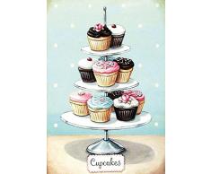 Schatzmix Cupcakes Fairy Cakes etagen Teller Metal Sign deko Sign Garten Blech