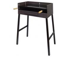 Imex der Fuchs 71545 Grill mit Grillplatte emailliert, 69 x 40 x 92 cm, Schwarz