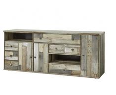 Stella Trading BZDDD01020 Kommode Anrichte Driftwood, Holz, braun, 194 x 80 x 49 cm