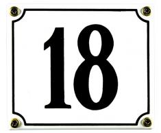 Buddel Bini Wetterfestes Emaille Hausnummernschild 18 12 x 14 cm, sofort lieferbar, weiß