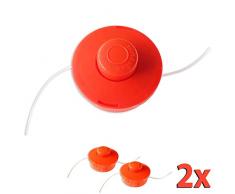 Nemaxx 2X FS1 Fadenspule mit Tippautomatik Doppelfadenkopf Fadenkopf Mähkopf Mähfaden Nylonschnurrolle Grasschneider Zubehör Ersatz Spule für Benzin Motorsense - Orange