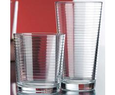 16 Stück schwerer Boden gerippte haltbare Trinkgläser inklusive 8 Kühlgläsern (43,2 oz) und 8 Rocks Gläser-Set (13 oz), 16-teiliges elegantes Glasgeschirr-Set