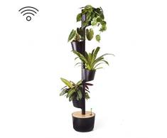 Citysens - Vertikaler garten mit Smarte Erd-Bewässerungs-System, Schwarz, 4 Pflanzgefäß