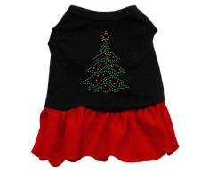 Mirage Pet Products Haustierkleid, Weihnachtsbaum, Strasssteine, 30,5 cm, Größe M, Schwarz/Rot