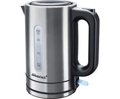 Steba WK 20 Wasserkocher (Inox) | 1,7 Liter Fassungsvermögen | Leichte Deckelöffnung per Knopfdruck | Wasserstandsanzeige | Leichte Reinigung | Abschaltautomatik