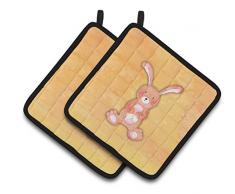 Caroline s Treasures bb7383pthd Kaninchen Watercolor verziert Topflappen, 19,1 cm H x 19,1 cm W, multicolor