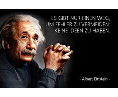 Schatzmix Albert Einstein - es gibt nur einen Weg, um Fehler zu vermeiden: Keine Ideen zu haben Metal Sign deko Schild Blech Garten