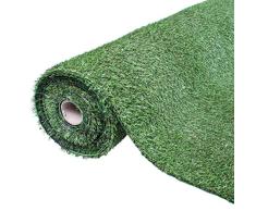 GardenKraft 26079, 4 x 1 m, mit 15 mm Florhöhe, Teppich, Kunstgras, Kunstrasenplatz, dichter Kunstrasen, dunkelgrün