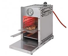 ROTHENBERGER Industrial ROASTER - Steakgrill - Hochtemperaturgrill - Oberhitzegrill inkl. Grillrost - Auffangschale - Batterien für vollautomatische Piezo-Impulszündung - 1,5 m Gasschlauch - Druckmind