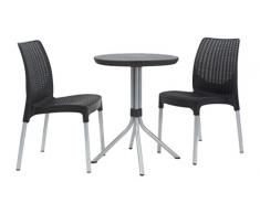 Keter Rattan Bistro Set Chelsea, Graues Bistro Set Balkon