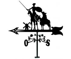 Arthifor Sonnensegel mit Silhouette von Don Quijote und Sancho, schwarz satiniert