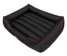 Hobbydog CORCCL3 Hundebett Hundesofa Hundekorb Tierbett Comfort, L, 65 x 50 cm, schwarz mit einem roten Streifen
