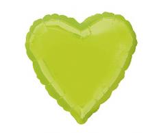 Anagram 2301602 Folienballon, Herz-Kiwi-Grün, 45,7 cm