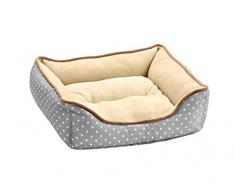 HUNTER White Dots Hunde- und Katzensofa, mit Wendekissen, sehr weich, 40x40 cm, grau/beige, gepunktet