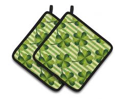 Caroline s Treasures bb7557pthd Watercolor Shamrock Streifen verziert Topflappen, 19,1 x 19,1 cm Multicolor