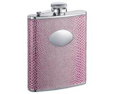 VisolViper Flachmann, Schlangenhaut-Design, Edelstahl, 170 ml, Pink Flasche rose