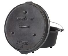 Camp Chef Schmortopf aus Gusseisen mit Deckel und Deckelheber, 35,6 cm, DO14