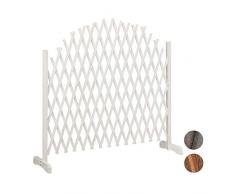 Relaxdays Rankgitter Holz, ausziehbar bis 200 cm, Rankhilfe Kletterpflanzen, freistehend, Garten, Balkon, Terrasse, weiß