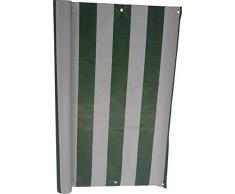 Angerer 3324/1003_800 Balkonbespannung PE-Gewebe Blockstreifen, Grün, 90 cm hoch, Länge: 8 Meter