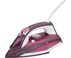 Bomann DB 6005 CB Dampfbügeleisen mit 7 Funktionen, Keramiksohle, stufenlose Temperaturregulierung, zuschaltbare Selbstreinigungsfunktion, weiß/rot