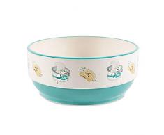 Pavilion Gift Company 74951 Pavillon-Chips & Dip-Patterned Teal Keramik Snackschale 15,25 cm blau