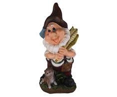 Design Zwerg mit Katze 38 cm Hoch Deko Garten Gartenzwerg Figuren Dekoration 7 verschiedene Design