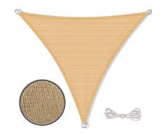 CelinaSun Sonnensegel Sonnenschutz Garten Balkon und Terrasse wetterbeständig HDPE atmungsaktiv Schattenspender 0010470 Dreieck 3 x 3 x 3 m Sand beige