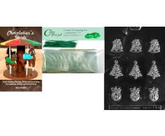 Cybrtrayd Norm B.S. Ornaments Glocke, Baum, Schokolade Form mit Chocolatier s Bundle 25 Cello Taschen, 25 grün Twist Beziehungen und Chocolatier s Guide