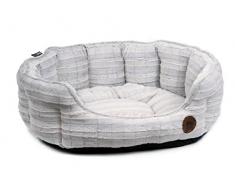 Petface Plüsch Hundebett, oval, groß, weiß