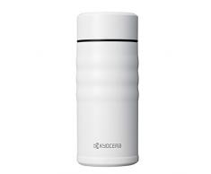 Kyocera TWIST TOP - isolierte Trinkflasche mit keramischer Innenbeschichtung | schadstoff-frei | auslaufsicher | leicht | stylisch | perlweiß, 350 ml