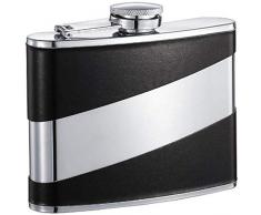 Visol Descent Deux Flachmann, Kunstleder, Edelstahl, 170 ml, Schwarz