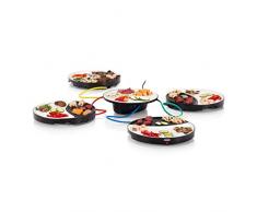 Princess 01.103080.01.001 Dinner4All Tischgrill für bis zu 4 Personen - abnehmbare Porzellanplatten 103080, schwarz, keramik