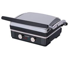 Cloer 6339 Kontakgrill Edelstahl / 1960 Watt / Heizelement in Grillplatte integriert - Spülmaschinen geeignet