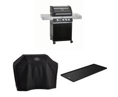 Rösle 25305 Gasgrill, BBQ-Station Videro G3 schwarz, 127 x 60 x 118 cm + Abdeckhaube + Gussplatte