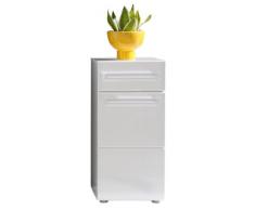 Trendteam Badezimmer Schrank Kommode Bora, 37 x 79 x 31 cm in Weià Hochglanz mit viel Stauraum