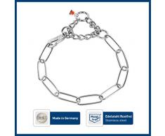 Sprenger Edelstahl Hundehalskette mit Karabinerhaken und Durchzugskette zur Zugbegrenzung I Hundehalsband mit Langgliedketten 3mm besonders Fellschonend, 62cm