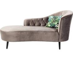 Kare 83591 Design Chaiselongue Julietta Grau, Recamiere Samt, Liege, Sofaliege, Daybed, Relaxliege, Bank, (H/B/T) 90x185x76cm