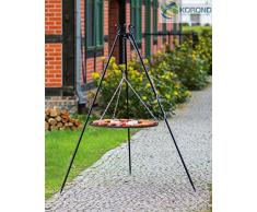 KORONO 5900105400031 Schwenkgrill am Dreibein 180 cm – Grillrost, Rohstal, 102 x 70 x 10 cm