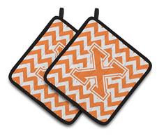 Caroline s Treasures Buchstabe X Chevron orange & weiß Paar Topflappen cj1046-xpthd, 7.5hx7.5 W, multicolor
