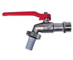 Cornat Kugelauslaufhahn - 20,95 mm (1/2 Zoll) AG - Inklusive Schlauchanschluss - Hochwertiges Messing - Ideal als Außenzapfstelle / Zapfhahn für Regentonnen / Wasserhahn / Absperrhahn / FLOR92580